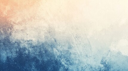 Fototapeta premium Gradient background fading from orange to blue, featuring grunge textures and scratches, creating a vintage and distressed effect