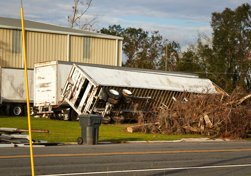 Storm damage from Hurricane Helene at a local business in southern Georgia,USA!
