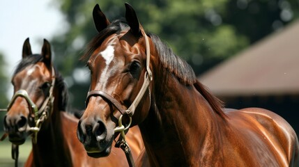 Obraz premium Portraits of horses of different breeds
