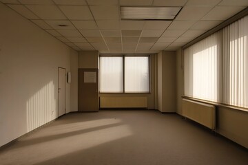 Empty Room with Windows, Blinds, and Radiators