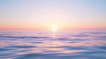Obraz premium Serene Ocean Horizon at Sunrise with Soft Pastel Colors and Gentle Waves Reflecting the Tranquility of Early Morning Light Over the Calm Sea Surface