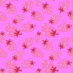 Summer fruit seamless strawberry berry pattern for wrapping paper and fabrics