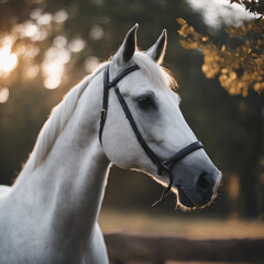 Obraz premium Grey Horse Closeup