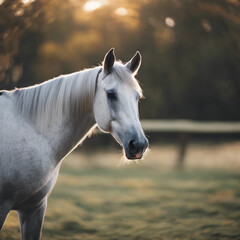 Fototapeta premium Grey Horse Closeup