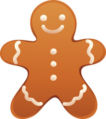 Christmas Gingerbread Man (Illustration Gradient Style)