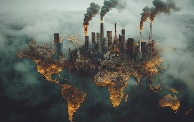 A world consumed by pollution and industry, shrouded in smoke and smog.