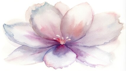 Naklejka premium Serene watercolor blossom: elegant soft pastel flower art