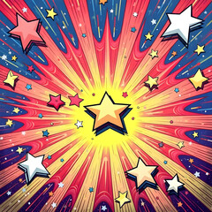 Vintage grunge star background, 50s Mid Century Modern Pattern, groovy background, yellow stars, star background