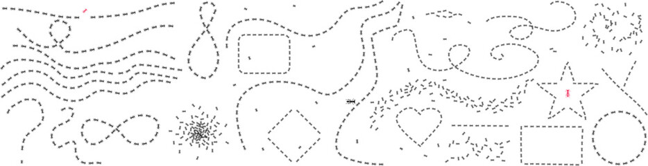 Collection of Ant Trails in Various Shapes. Insect Path Vector Illustration on White Background. illustration in flat simple style.