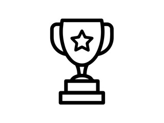 gold cup icon isolated on white background. Trophy icon on  white background 