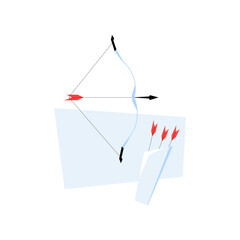 Archery Bow And Arrow Set In Flat Vector Illustration Symbolizing Precision, Focus, And Sport, Isolated On White Background