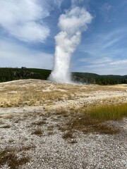 Old Faithful, Geyser, Basin, Wyoming, Pool, Geothermal, Nature, National Park, Yellowstone, Travel, Adventure, Erupt 