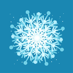 Decorative blue snowflake,festive elements for christmas,new year.Vector graphics.