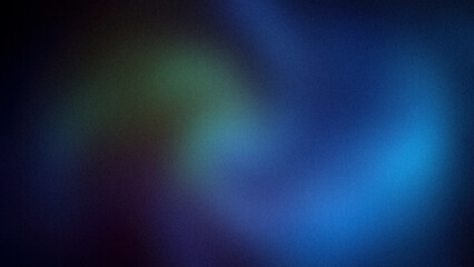 Dark abstract gradient with deep blue, green, and subtle hints of purple, creating a moody and atmospheric grainy blur texture for backgrounds and creative designs
