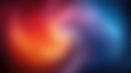 Soft abstract gradient with a dynamic blend of red, orange, pink, and blue tones, featuring a grainy blur texture. Perfect for backgrounds, wallpapers, and digital art