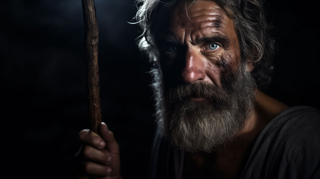 Odysseus Disguised as a Beggar Returning to Ithaca