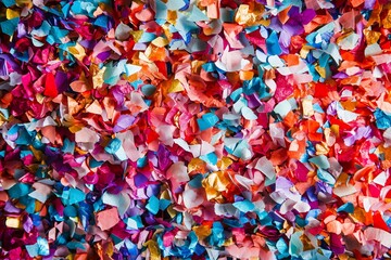 Colorful confetti creating festive atmosphere for celebration
