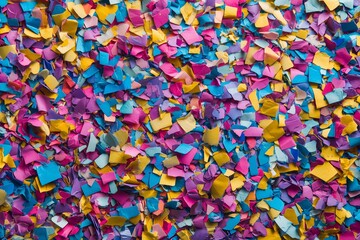 Colorful confetti creating a festive background for celebration