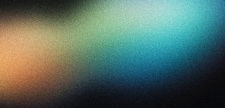 Dark grainy banner poster header cover wallpaper design noise texture background orange green blue vibrant glowing color gradient shape black backdrop
