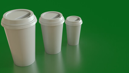 The Coffee cup for food and Health concept 3d rendering.