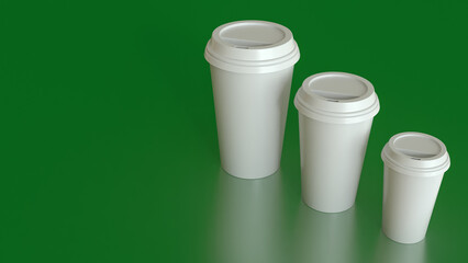 The Coffee cup for food and Health concept 3d rendering.