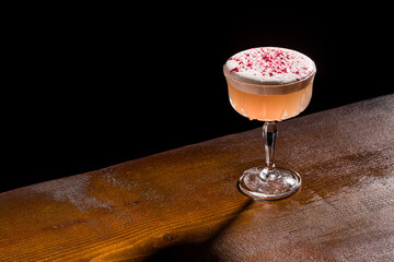 Elegant presentation of a classic pisco sour cocktail