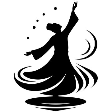 Sufi dance silhouette
