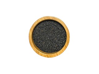 Black sesame seeds isolated on white background