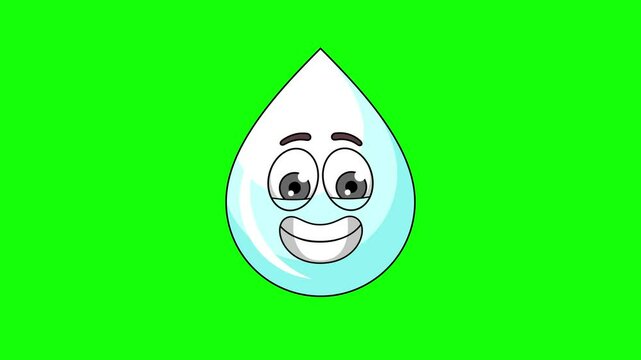 The grimacing face of milk drop mascot, nervousness, embarrassment, or awkwardness