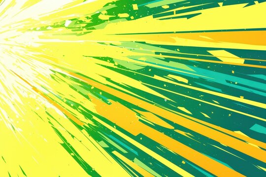Intense comic book-style background featuring vibrant green and yellow speed lines, creating a high-energy motion effect for dynamic and action-packed designs..