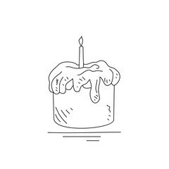 Sketch drawing of birthday cake vector illustration. Birthday party symbol illustration simple Sketch style vector concept. Birthday cake design for promotion and suitable for your asset design.