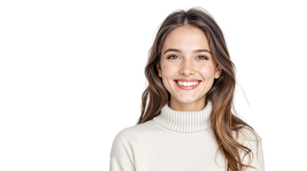 woman smiling isolated on a white background