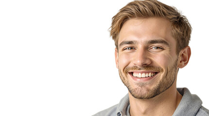 Fototapeta premium man smiling isolated on white background