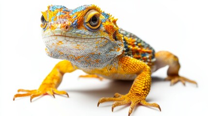 Obraz premium Detailed Exploration of a Colorful and Vibrant Bearded Dragon Lizard in Nature and Habitat
