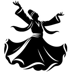Sufi dance silhouette
