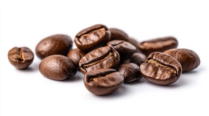 Fototapeta premium A Pile of Freshly Roasted Coffee Beans, The Essence of Flavor and Aroma in Every Bite