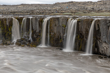 Naklejka premium Moody waterfall in Iceland