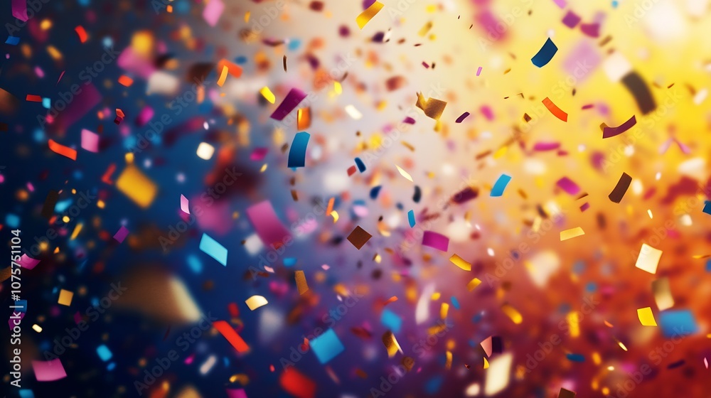 Leinwandbilder abstract colorful confetti in motion against a bright and festive background : generative ai