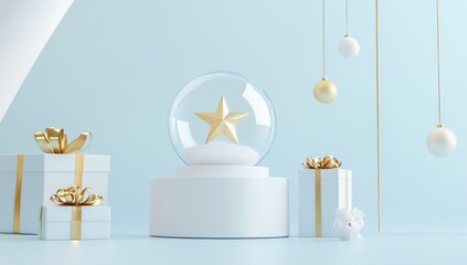 Christmas Snow Globe with Gifts