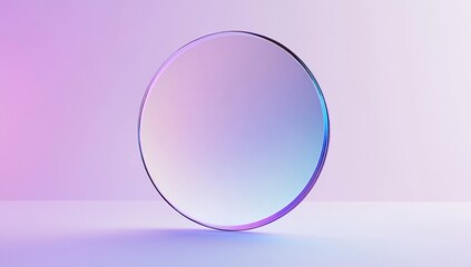 Glass Circle on Purple Background