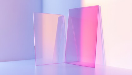 Two Glass Panels with Gradient Colors