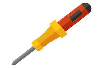  Electrical tester screwdriver on white background