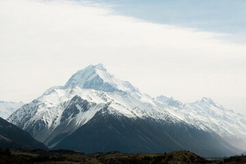 Alpine Landscape with Majestic Mount Cook in New Zealand