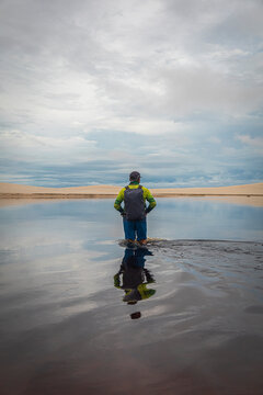 Three days trekking in Len&ccedil;&oacute;is Maranhenses, Brasil. Sand, walter, friends and landscape.