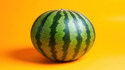 Watermelon on Yellow Background