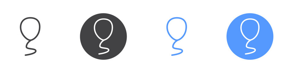 Balloon icon Flat set in black and white color