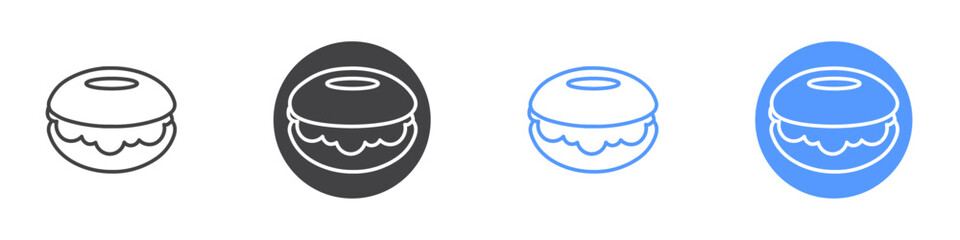 Bangel icon Flat set in black and white color