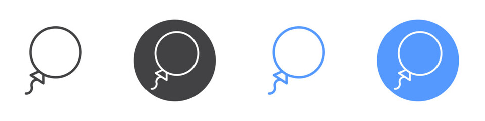 Balloon icon Flat set in black and white color