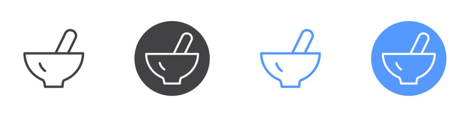 Chinese medicine icon Flat set in black and white color