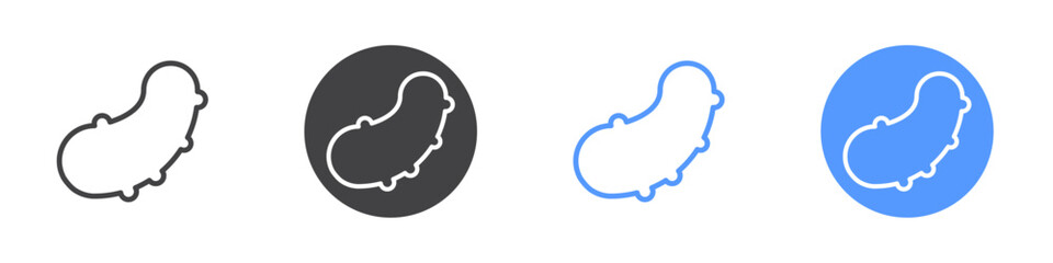 Cucumber icon Flat set in black and white color